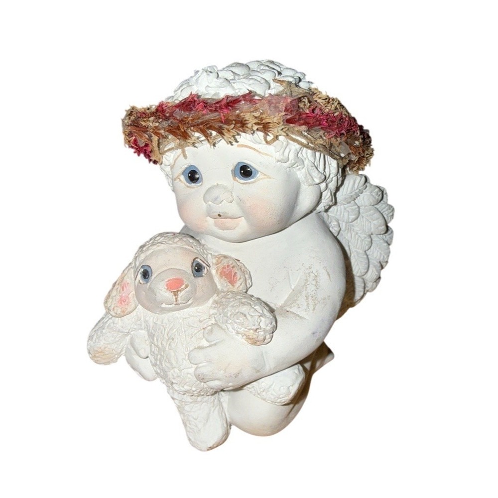 Dreamsicles Love My Lamb Cherub Angel Figurine with Lamb Vintage 1997 4in‎